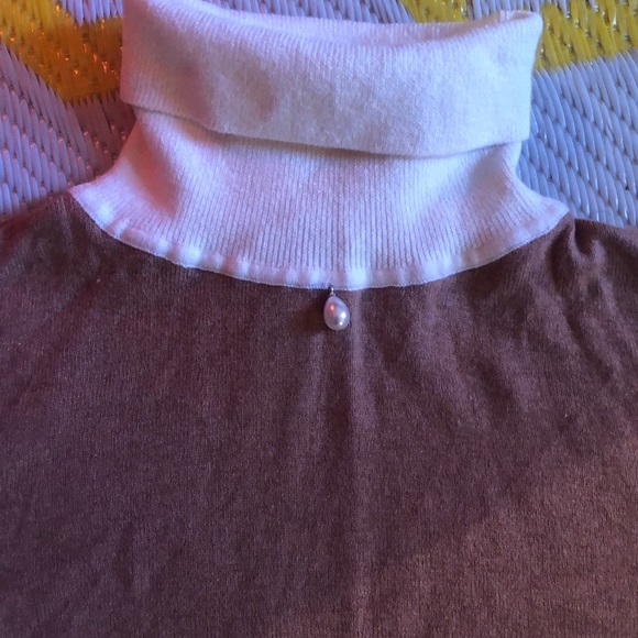STAUD Camel and cream turtleneck with pearl detailing - Picture 2 of 3